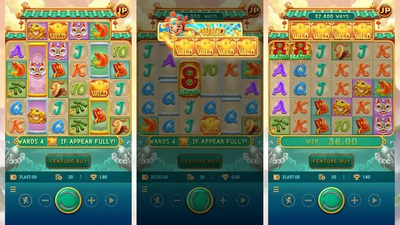 聚寶財神 百搭符號加持 遊戲畫面