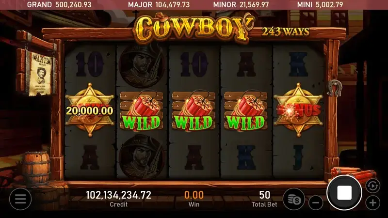 西部牛仔 百搭符號加持 遊戲畫面