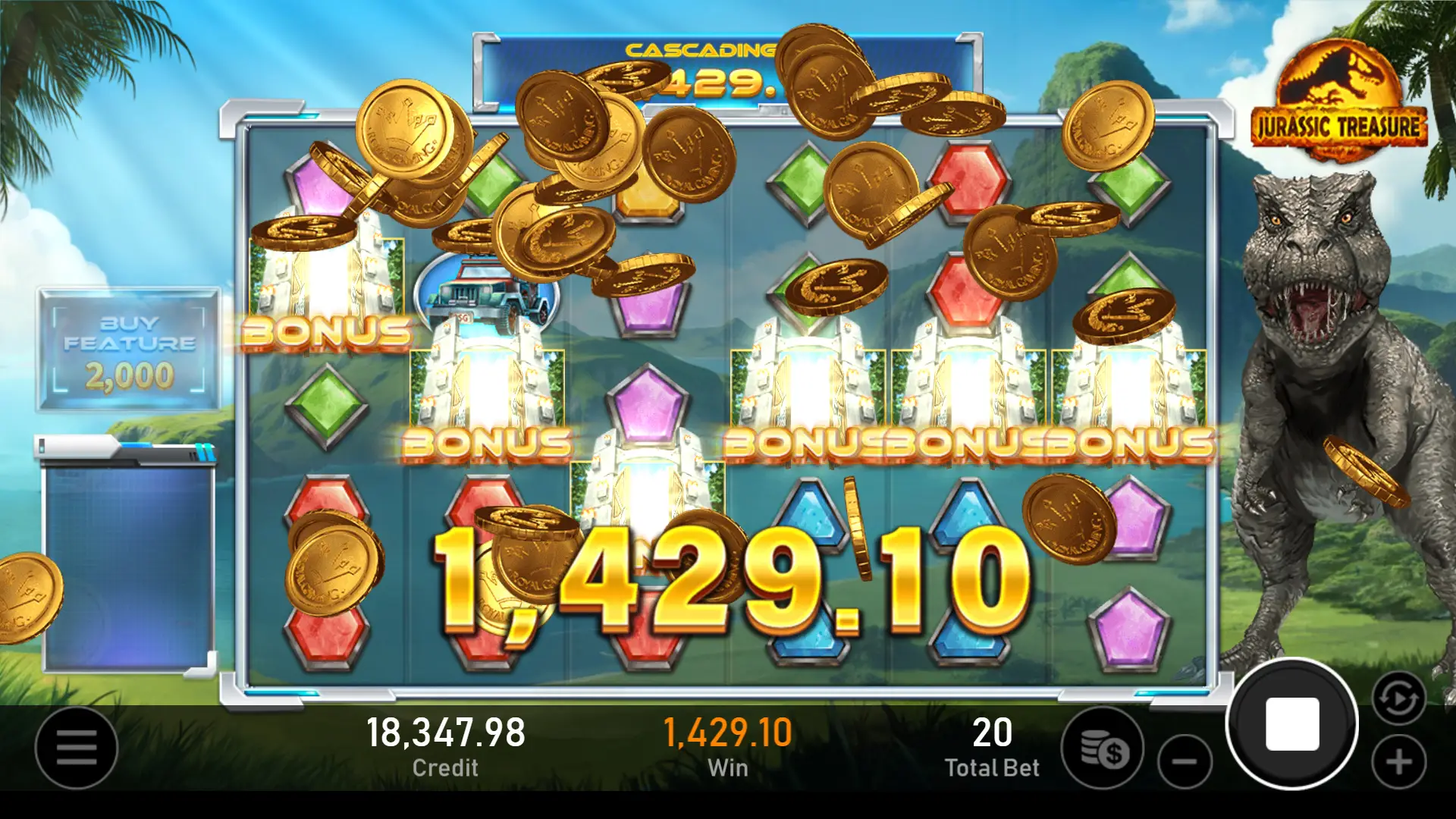 侏羅紀寶藏 免費遊戲機制 遊戲畫面