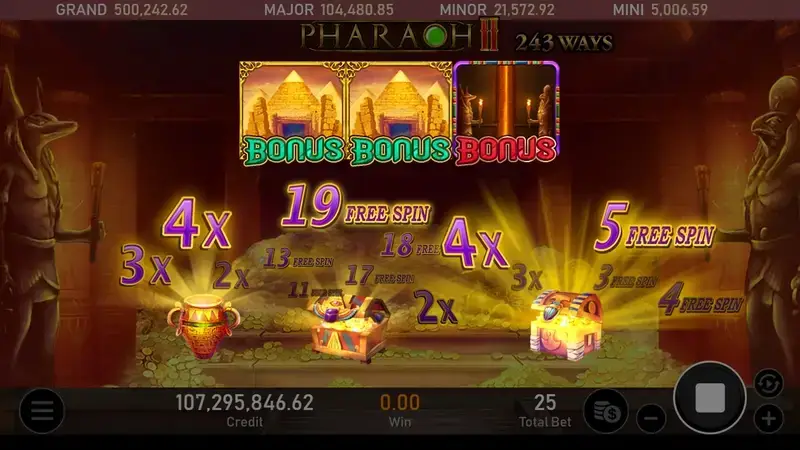 法老王 II 免費遊戲機制 遊戲畫面