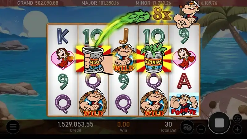 大力水手 免費遊戲機制 遊戲畫面