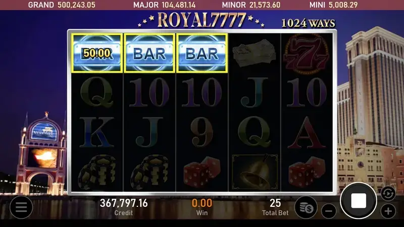 皇家7777 免費遊戲機制 遊戲畫面