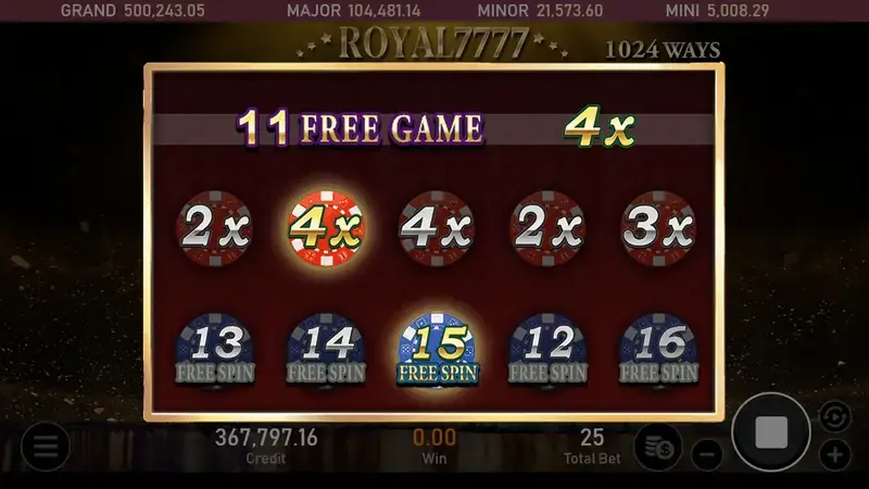 皇家7777 特色玩法 遊戲畫面